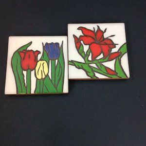 Two Christine Fitzgerald Mag Mor Studios Tiles